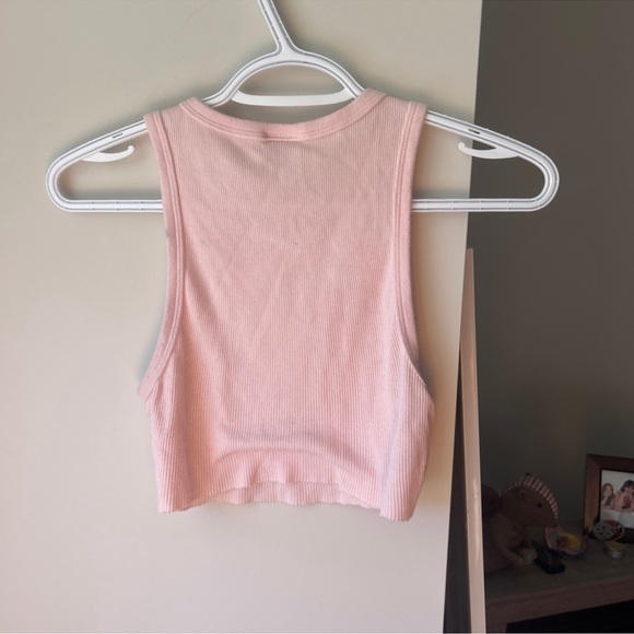 TNA Ribbed Cropped Racer Tank Soft Pink XS - Picture 4 of 6